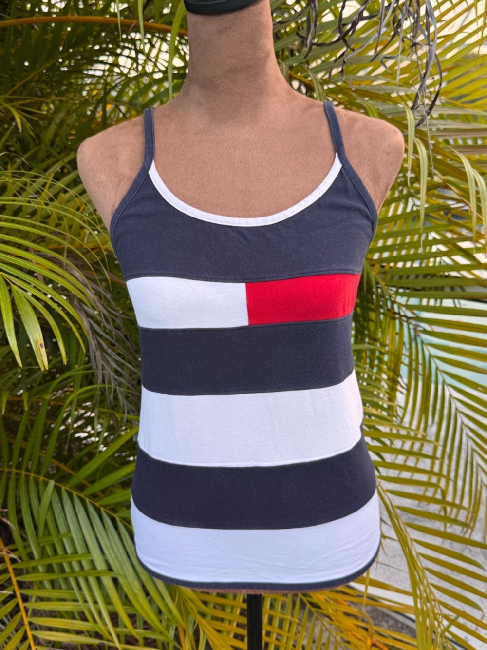90s Tommy Hilfiger red, white, and blue tank top Medium